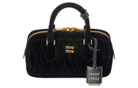MIU MIU Arcadie Series Velvet Shoulder Bag, Crossbody Bag, Handbag Women's Black