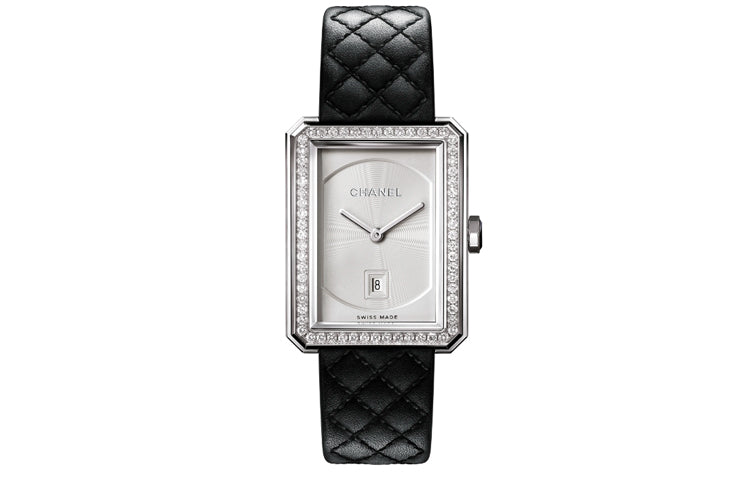 CHANEL Wrist Watch Quartz Movement Genuine Leather Strap Silver Dial Women's Watch