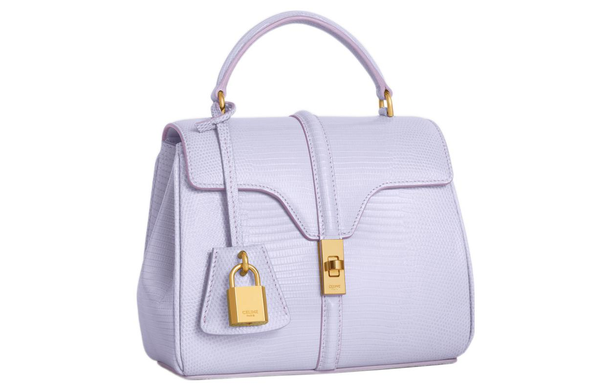 CELINE 16 Lizard Leather Shoulder Bag Crossbody Bag Handbag Mini Women's Light Lavender