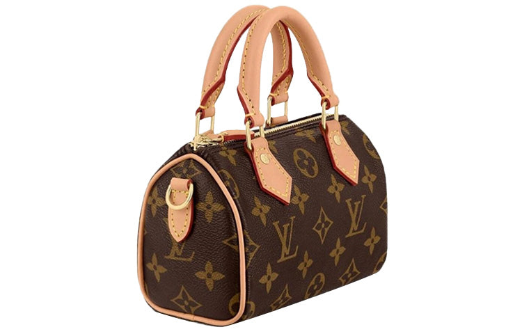 LOUIS VUITTON Nano Speedy Handbag Monogram Canvas Brown