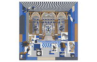 HERMES Silk Scarves Women's Royal Blue