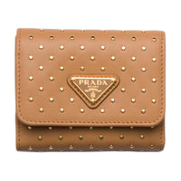 PRADA Leather Wallet Women's Natural