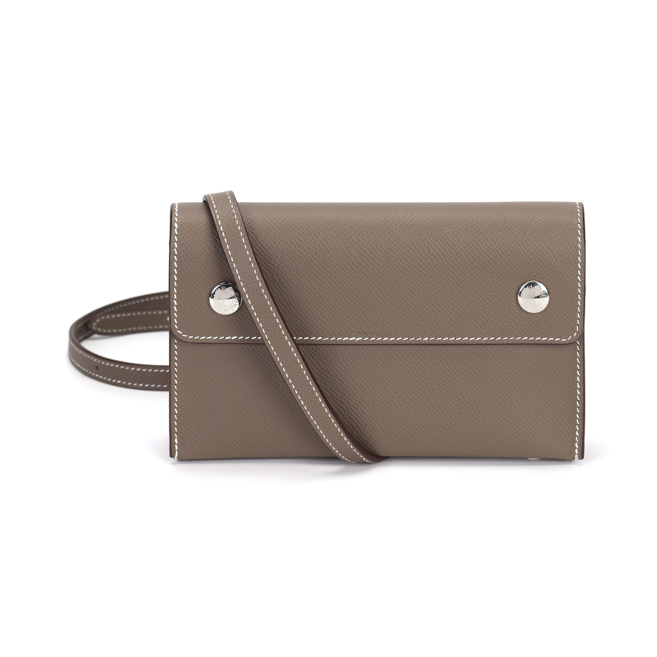 HERMES Hermèsnap Epsom Calfskin Wallets Shoulder Bag Crossbody Bag Men's 18 Etoupe Elephant Gray