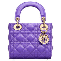 DIOR Lady Dior Lambskin Dior Bag Shoulder Bag Crossbody Bag Handbag Mini Women's Purple
