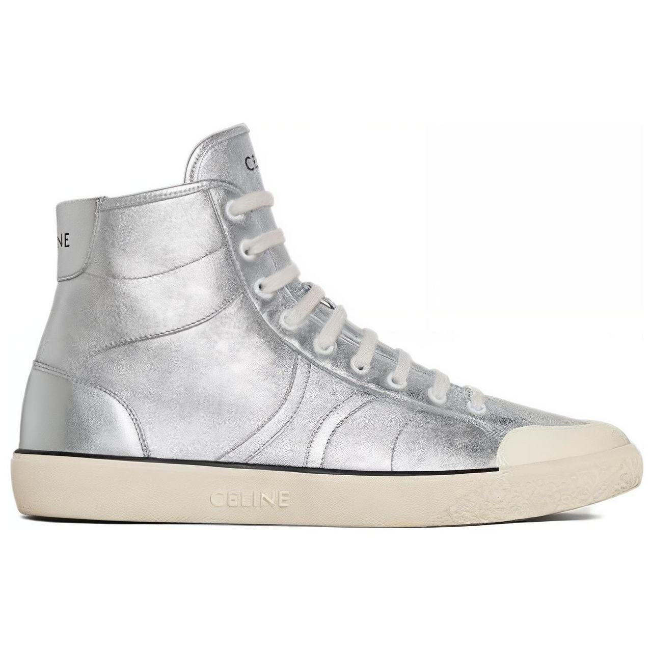 CELINE High-Top Skateboard Shoes Men's Silver