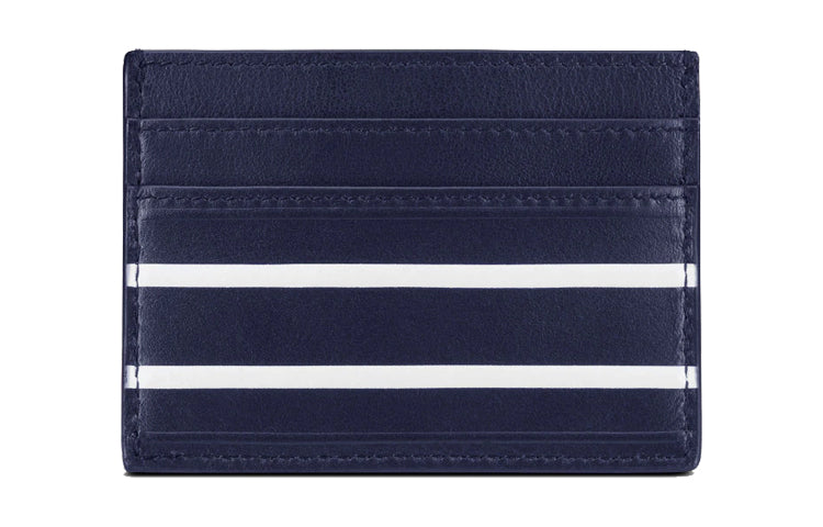 DIOR Patchwork Cow Leather Card Holder Card Holder Women's Blue