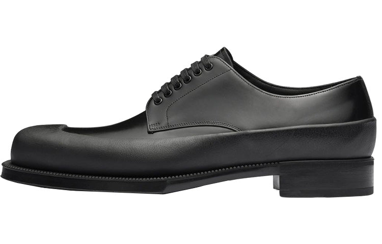 PRADA Brushed Square-toe Derby Shoes