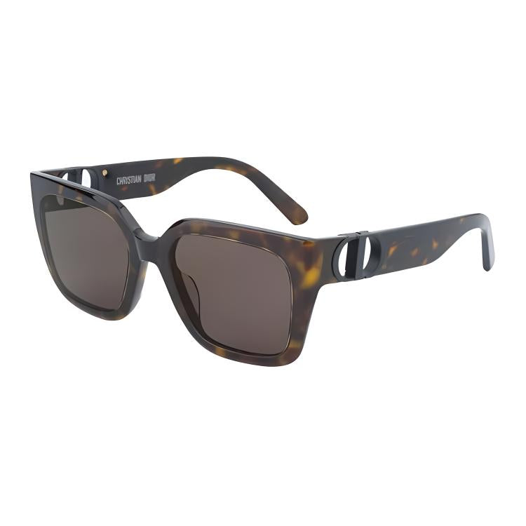 DIOR Metal Plate Frame Acetate Square Sunglasses Unisex Tortoiseshell