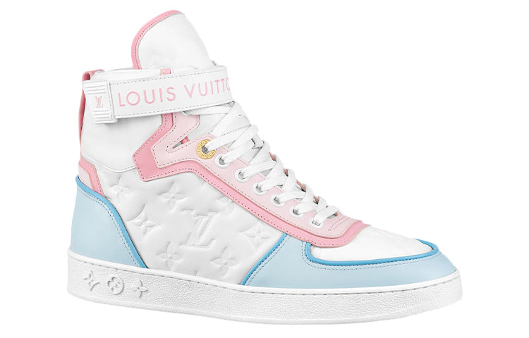 LOUIS VUITTON Boombox Ankle Sneakers 'White Monogram With Pink And Blue' Women's