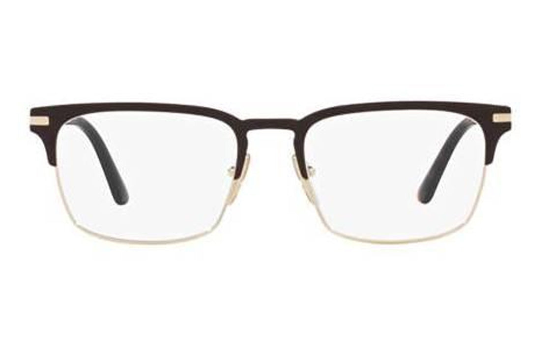 PRADA Plate Frame Rectangular Eyeglass Frames Men's Tortoiseshell
