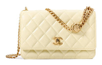 CHANEL Classic Flap CF Lambskin Flap Bag, Shoulder Bag, Crossbody Bag Regular Women's Yellow