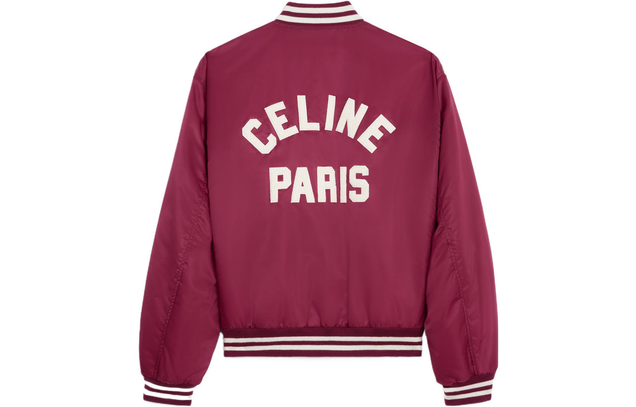 CELINE Teddy Jacket In Nylon Burgundy