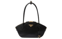 PRADA Leather One Shoulder Handbag Small Size Women's Black