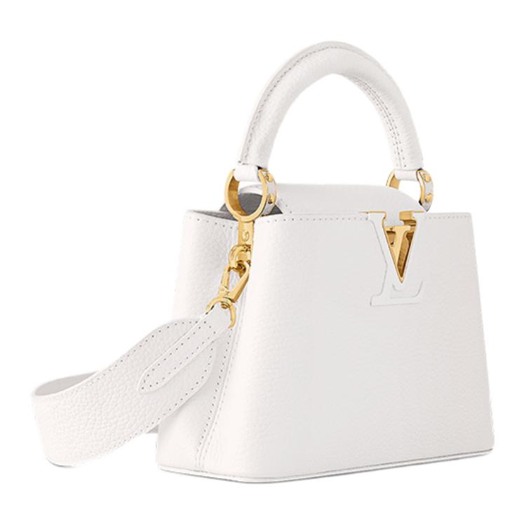 LOUIS VUITTON Capucines Taurillon Leather Tote Bag Shopping Bag Shoulder Bag Crossbody Bag Handbag Mini Women's White