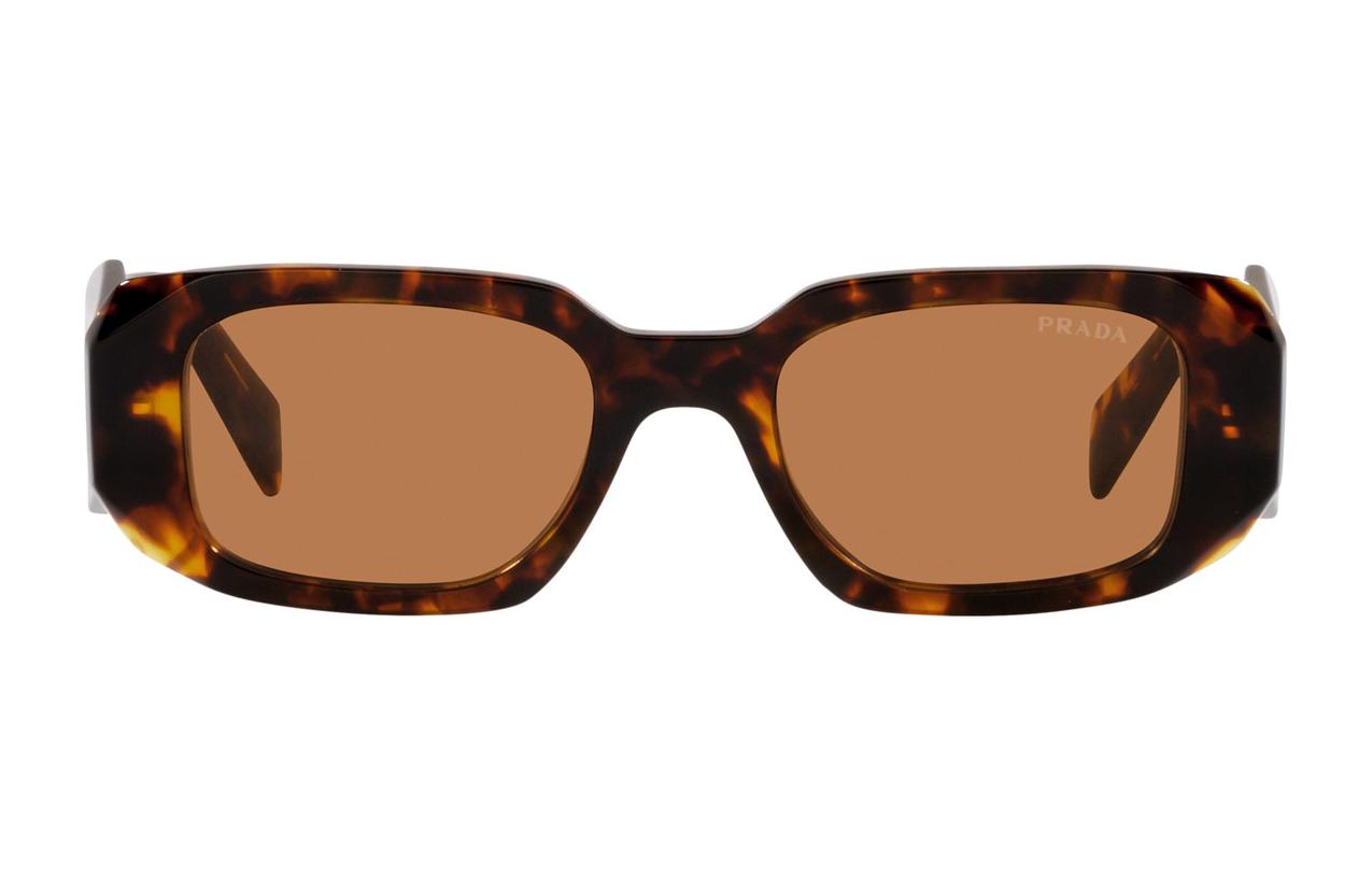 PRADA Plastic Rectangular Sunglasses Unisex Tortoiseshell