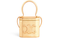 CELINE Triomphe Calfskin Leather Box Bag Shoulder Bag Crossbody Bag Handbag Women's Gold