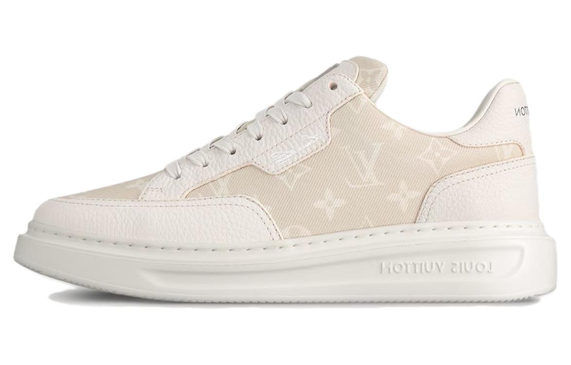 LOUIS VUITTON Beverly Hills Low-Top Skateboard Shoes Men's Beige