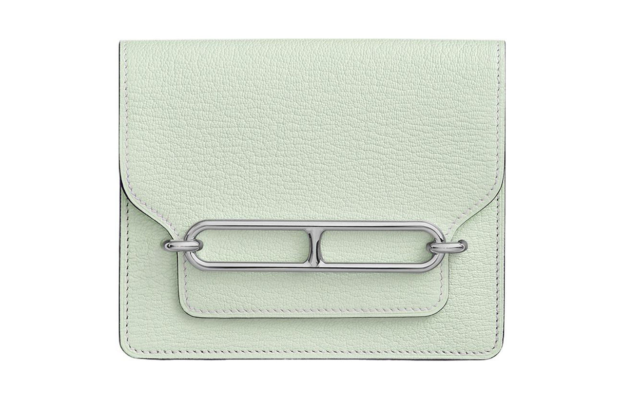 HERMES Roulis Mysore Goat Skin Pig Nose Fanny Pack Coin Purse Wallet Regular Women's 0S Vert Fizz Bubble Green