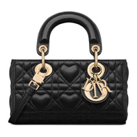 DIOR Lady D-JOY Sheepskin Shoulder Bag Crossbody Bag Handbag Extra Mini Women's Black