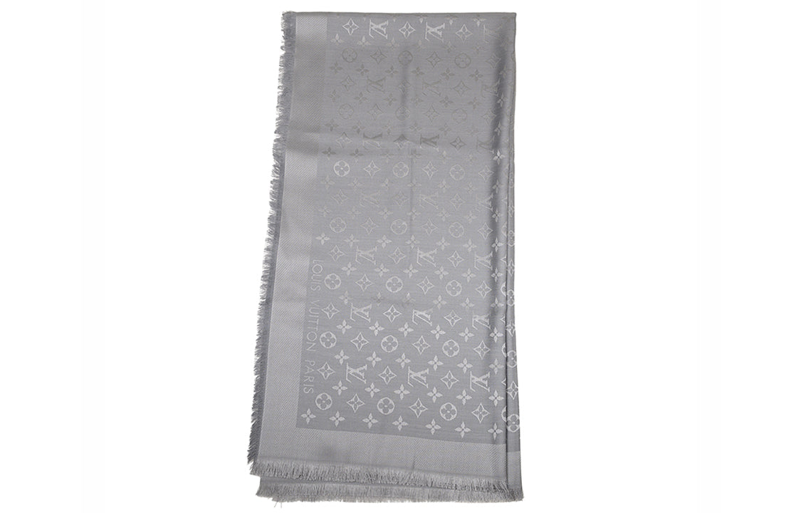 LOUIS VUITTON Knit Scarves Unisex Gray