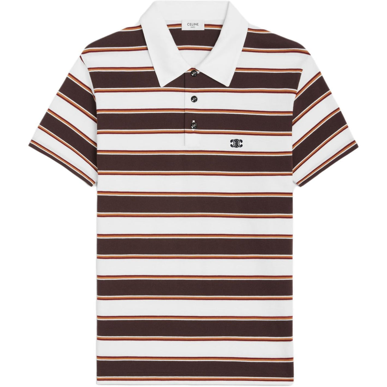 CELINE Classic Polo Shirt In Striped Cotton Jersey