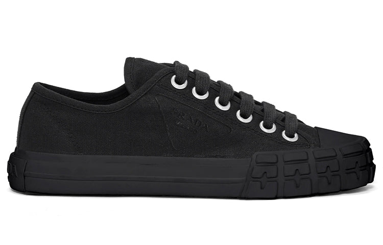 PRADA Canvas Shoes Women's Low Top Black