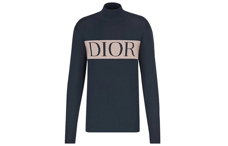 DIOR Quarterly New Products Cashmere Sweaters Men Navy Blue