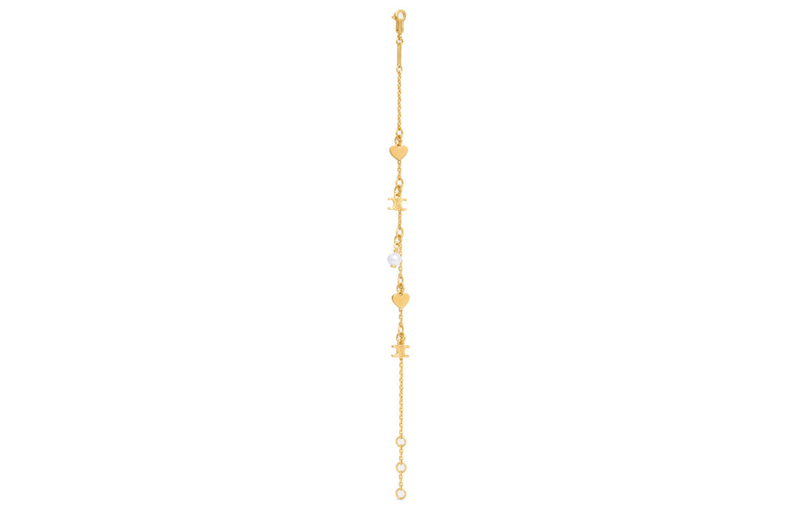 CELINE Brass, Resin, Pearl Bracelets Women's Gold