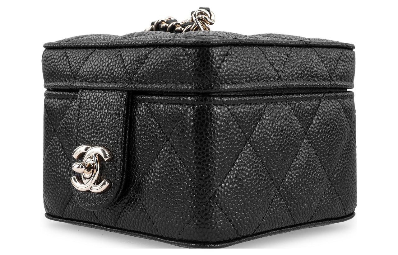 CHANEL Grained Cow Leather Small Square Bag Handbags Women's Black