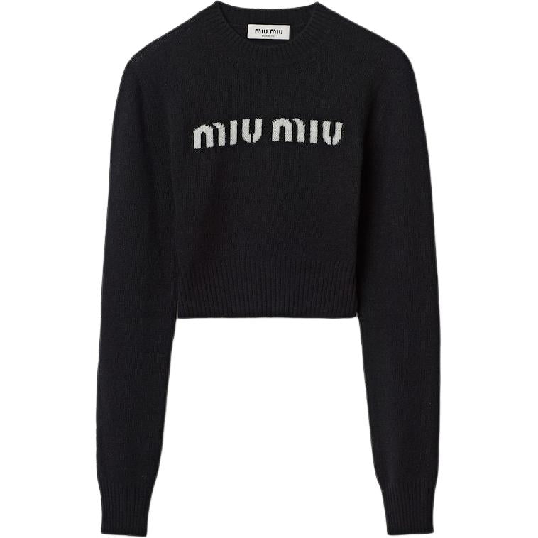 MIU MIU Logo intarsia Cashmere Jumper