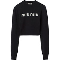 MIU MIU Logo intarsia Cashmere Jumper