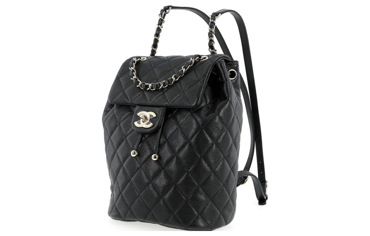 CHANEL Cow Leather Salzburg Backpack Large Size Women's Black