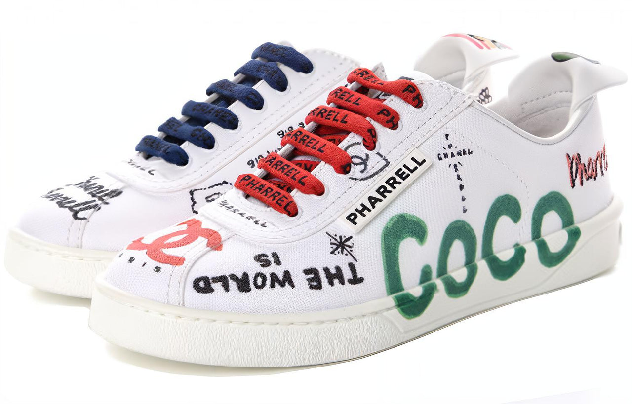 CHANEL X Pharrell Skateboard Shoes Women's White