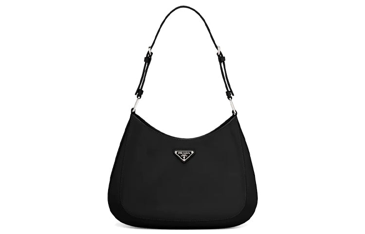 PRADA Cleo Shiny Leather Shoulder Bag, Crossbody Bag Women's Black