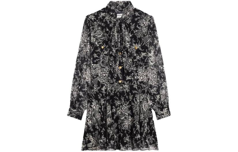 CELINE Lavallière Bouquet Print Mini Dress