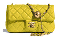 CHANEL Classic Flap CF Sheepskin Flap Bag, Shoulder Bag, Crossbody Bag Regular Women's Yellow