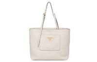 PRADA Calfskin Tote Bag Shopping Bag Handbag Shoulder Bag Crossbody Bag Women's White
