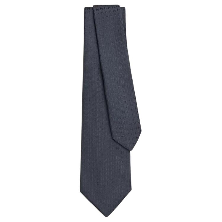 HERMES Silk Ties Men's Dark Blue