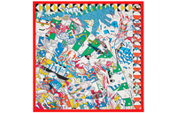 HERMES Detail Silk Scarves Women's Red