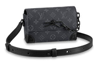 LOUIS VUITTON Steamer Coated Canvas Cow Leather Patchwork Trim Box Bag Shoulder Bag Crossbody Bag Mini Men's Black