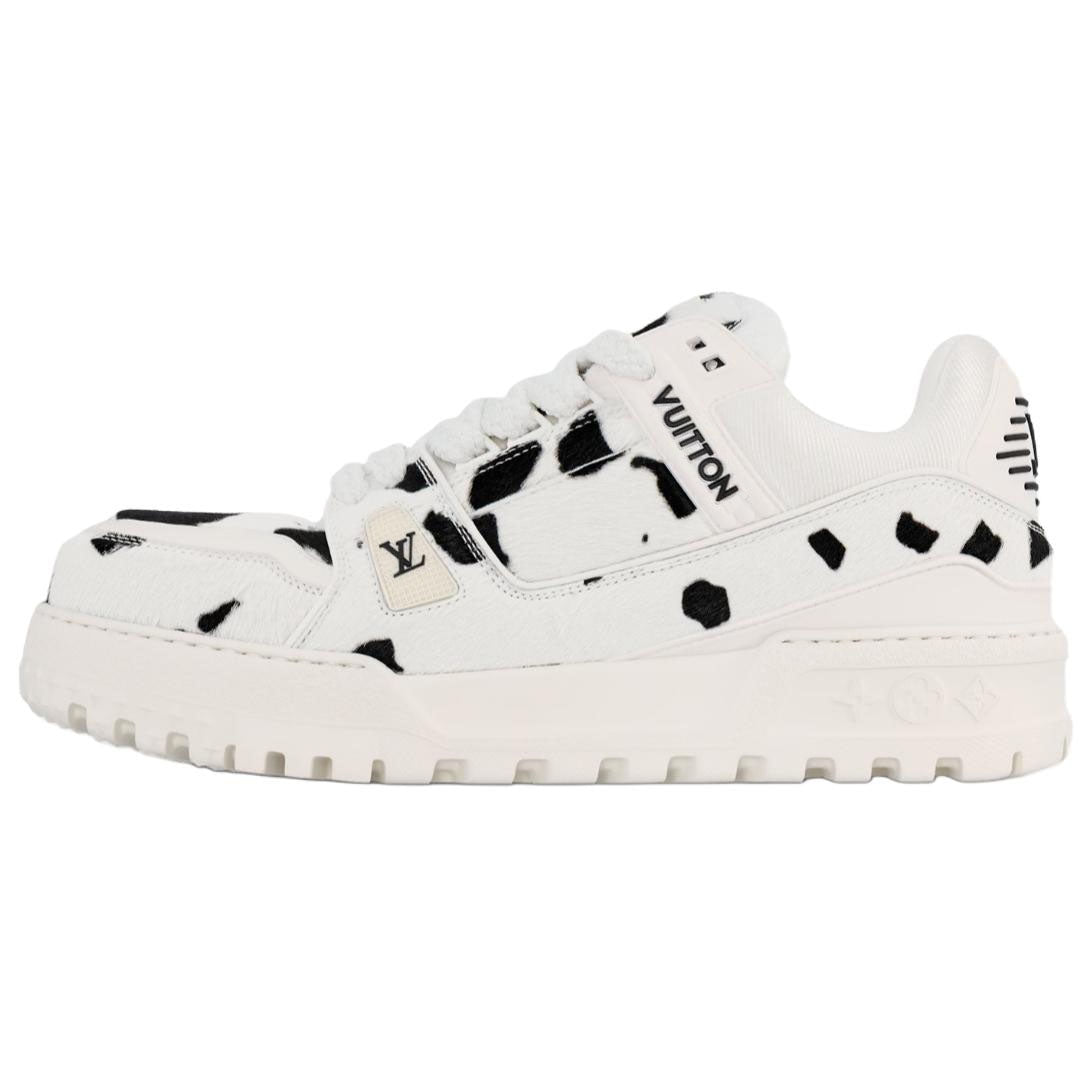 LOUIS VUITTON Trainer Maxi 2025 Spring Men's Collection Low-Top Casual Shoes Men's Black White