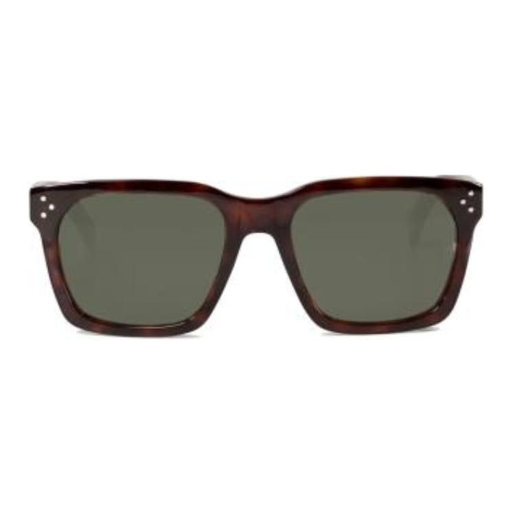 CELINE Acetate Square Sunglasses Men's Tortoiseshell