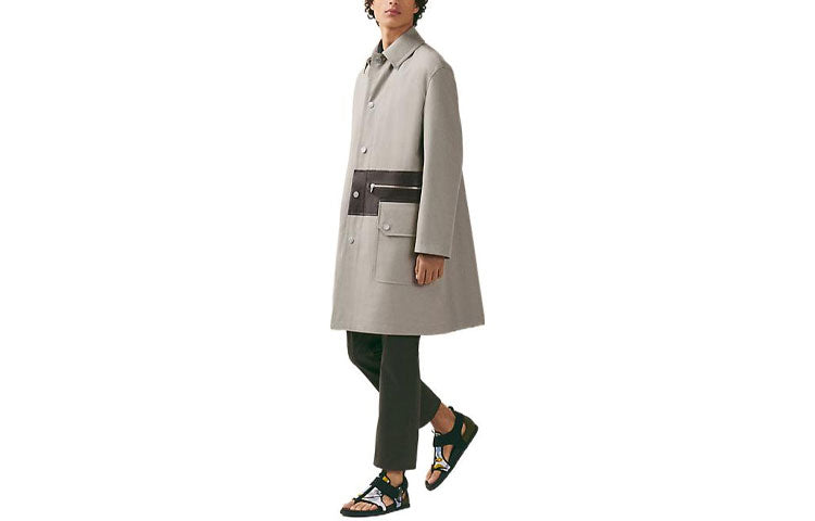 HERMES SS23 Trench Coat Men's Gray