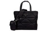 PRADA Filled Nylon Tote Bag, Shopping Bag, Shoulder Bag, Crossbody Bag, Handbag Women's Black