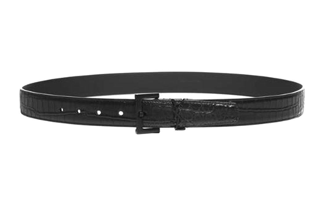 SAINT LAURENT Monogram Logo Plaque Belt