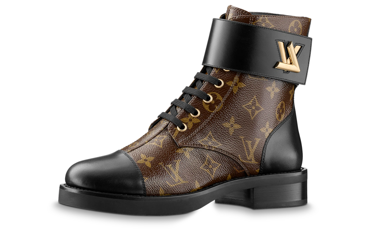 LOUIS VUITTON Wonderland Short Ankle Boots Women's Brown Black