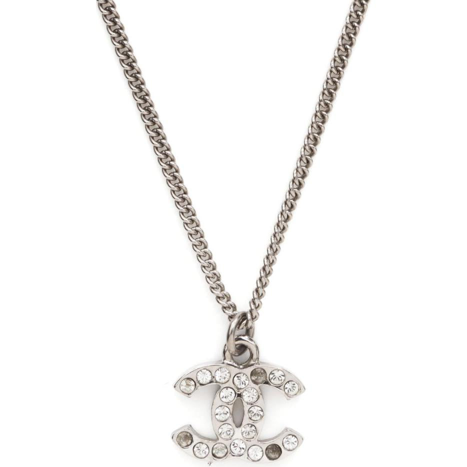 CHANEL 2011 Crystal-embellished Cc Pendant Necklace