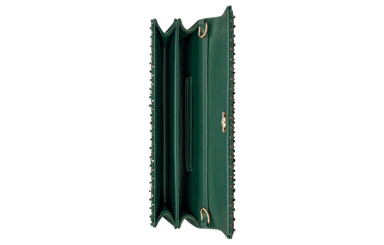 DIOR Beaded Sequins Shoulder Bag Crossbody Bag Handbag Mini Women's Pine Green