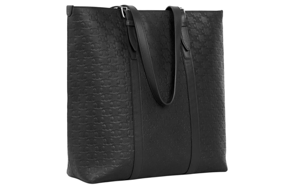 CELINE Calfskin Tote Bag, Shopping Bag, Handbag Men's Black