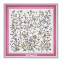 DIOR Silk Scarves Women's White/Purple